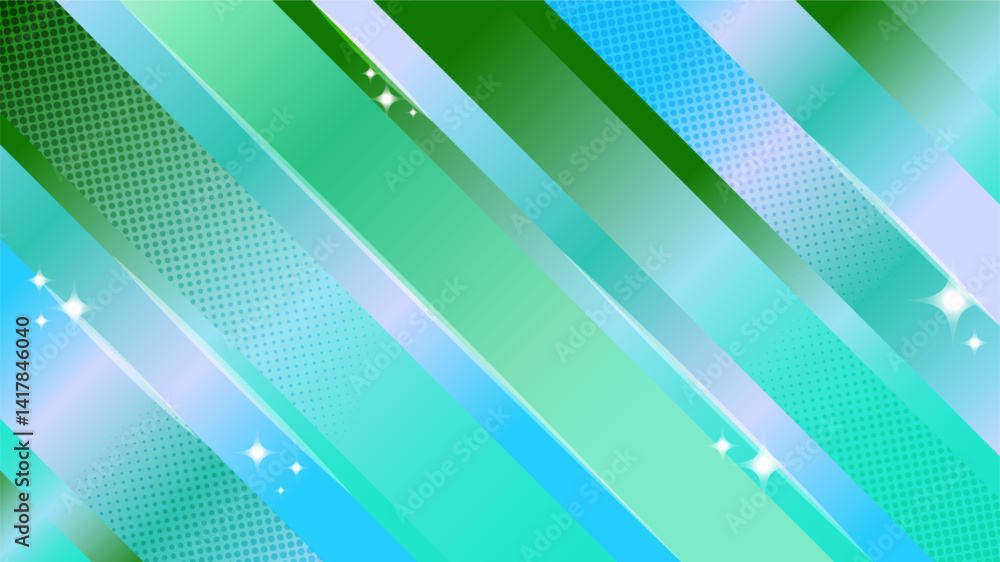 Poster green dynamic vector background with diagonal lines and halftone texture. perfect for energetic layo