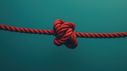 A vibrant red nylon rope tied in a perfect knot, floating in mid-air --ar 16:9 --v 6.1 Job ID: a7a77336-6a50-4815-8309-6f873fc68fab