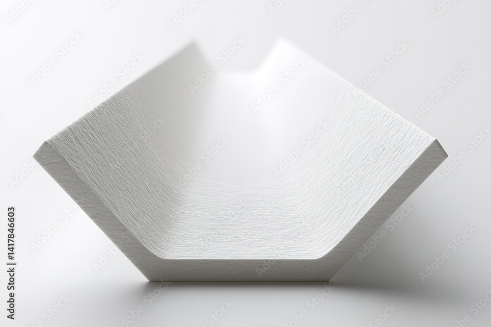 Aufkleber minimalist design featuring a textured white paper object on a plain background
