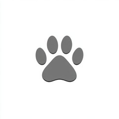 Animal paw print isolated on white background