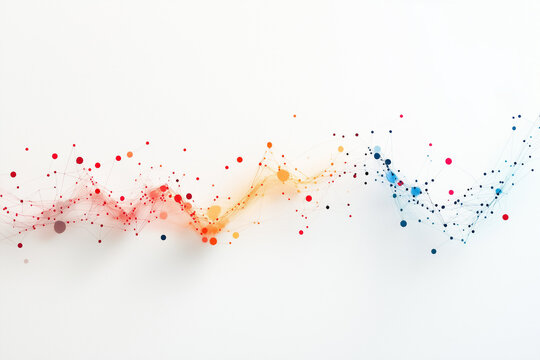 data visualization with line chart and scatter diagram, clean white background, infographic photo