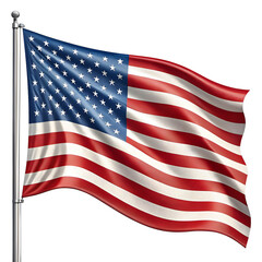 Obraz premium American flag waving isolated on transparent background