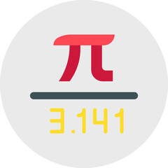 Value of Pi single vector illustration icon