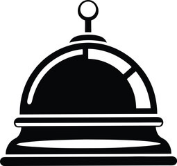 Hotel bell silhouette, hotel bell icon isolated on white background, Service bell vector, Reception bell silhouette 