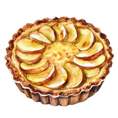 Delicious Apple Tart with Fresh Slices in Crusty Shell