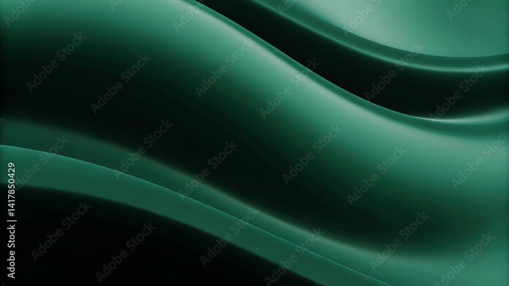 Aufkleber a green wave with a dark background. the wave is very long and has a lot of detail, showcasing dynam
