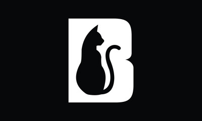 Cat and added letter B logo design for your business