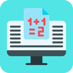 Online Calculation single vector illustration icon