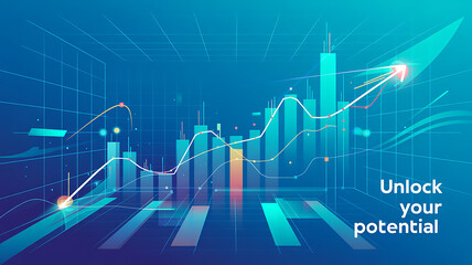 Naklejka premium Unlock Your Potential Achieving Growth Through Data-Driven Insights and Strategic Planning