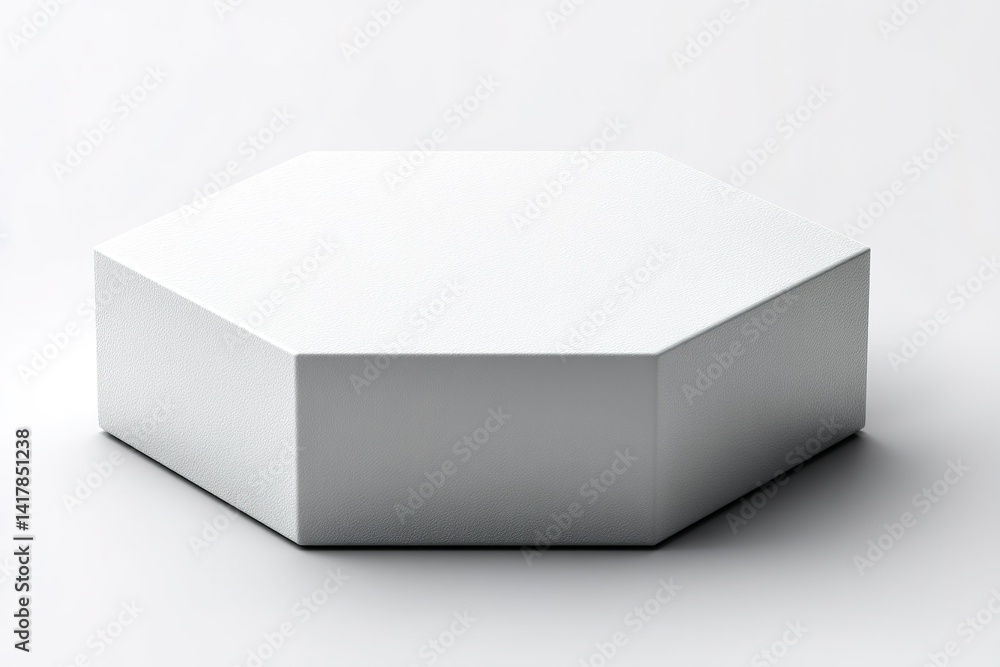 Poster minimalist hexagonal design element in bright white color showcasing modern aesthetics and simplicit