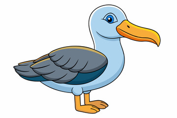 Cute Bird Vector Line Art – Cartoon Clipart Animal Logo Icon on White Background