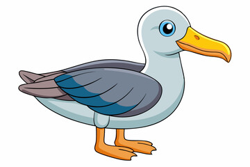 Cute Bird Vector Line Art – Cartoon Clipart Animal Logo Icon on White Background