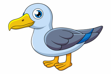 Cute Bird Vector Line Art – Cartoon Clipart Animal Logo Icon on White Background