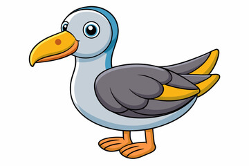 Cute Bird Vector Line Art – Cartoon Clipart Animal Logo Icon on White Background
