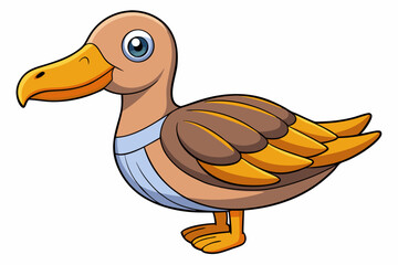 Cute Bird Vector Line Art – Cartoon Clipart Animal Logo Icon on White Background