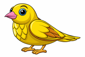 Cute Bird Vector Line Art – Cartoon Clipart Animal Logo Icon on White Background