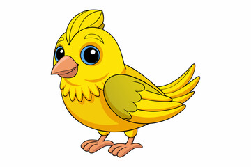 Cute Bird Vector Line Art – Cartoon Clipart Animal Logo Icon on White Background