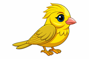 Cute Bird Vector Line Art – Cartoon Clipart Animal Logo Icon on White Background