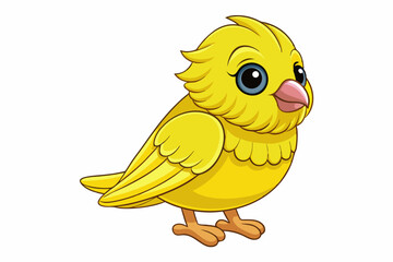 Cute Bird Vector Line Art – Cartoon Clipart Animal Logo Icon on White Background