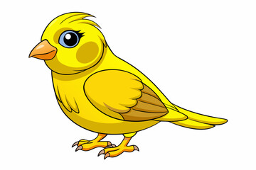 Cute Bird Vector Line Art – Cartoon Clipart Animal Logo Icon on White Background