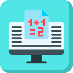 Online Calculation single vector illustration icon