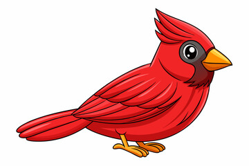 Cute Bird Vector Line Art – Cartoon Clipart Animal Logo Icon on White Background