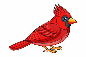 Cute Bird Vector Line Art – Cartoon Clipart Animal Logo Icon on White Background