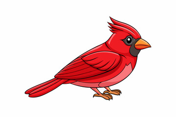 Cute Bird Vector Line Art – Cartoon Clipart Animal Logo Icon on White Background