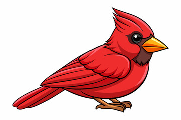 Cute Bird Vector Line Art – Cartoon Clipart Animal Logo Icon on White Background