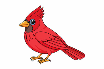 Cute Bird Vector Line Art – Cartoon Clipart Animal Logo Icon on White Background