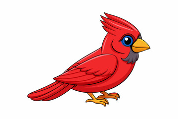 Cute Bird Vector Line Art – Cartoon Clipart Animal Logo Icon on White Background