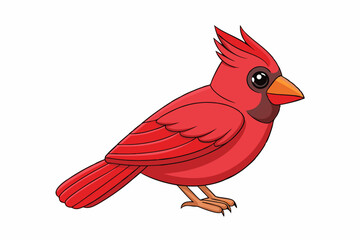Cute Bird Vector Line Art – Cartoon Clipart Animal Logo Icon on White Background