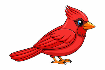 Cute Bird Vector Line Art – Cartoon Clipart Animal Logo Icon on White Background