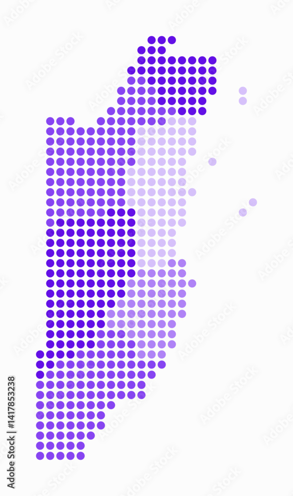 Aufkleber belize dotted map. digital style map of the country on white background. belize shape with circle do