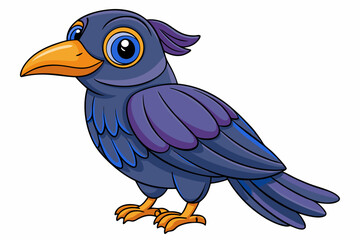 Cute Bird Vector Line Art – Cartoon Clipart Animal Logo Icon on White Background