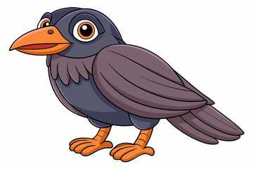 Cute Bird Vector Line Art – Cartoon Clipart Animal Logo Icon on White Background