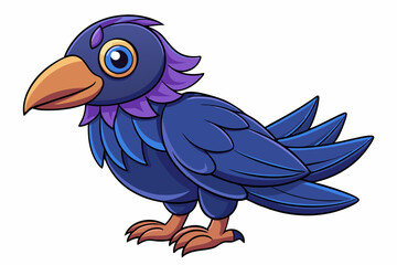 Cute Bird Vector Line Art – Cartoon Clipart Animal Logo Icon on White Background