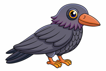 Cute Bird Vector Line Art – Cartoon Clipart Animal Logo Icon on White Background