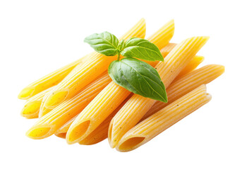 Cooking pasta with fresh basil kitchen food bright isolated on transparent background