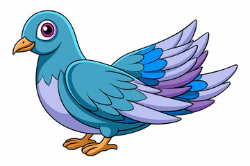 Cute Bird Vector Line Art – Cartoon Clipart Animal Logo Icon on White Background