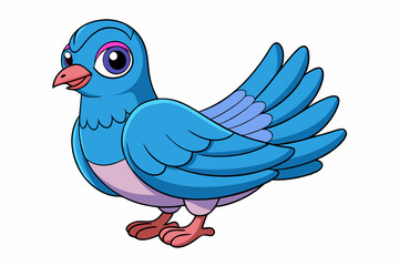 Cute Bird Vector Line Art – Cartoon Clipart Animal Logo Icon on White Background