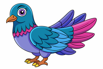 Cute Bird Vector Line Art – Cartoon Clipart Animal Logo Icon on White Background