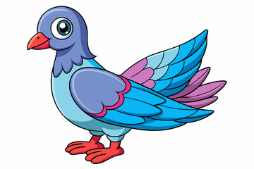 Cute Bird Vector Line Art – Cartoon Clipart Animal Logo Icon on White Background