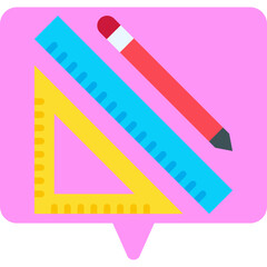 Studying Geometry single vector illustration icon