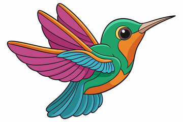 Cute Bird Vector Line Art – Cartoon Clipart Animal Logo Icon on White Background