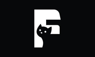 Cat and added letter F logo design for your business