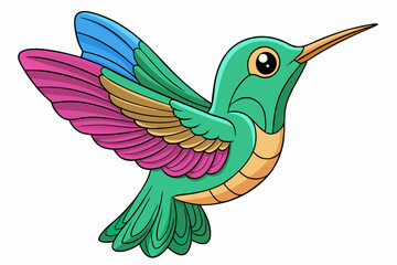 Cute Bird Vector Line Art – Cartoon Clipart Animal Logo Icon on White Background