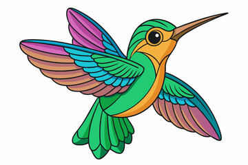 Cute Bird Vector Line Art – Cartoon Clipart Animal Logo Icon on White Background