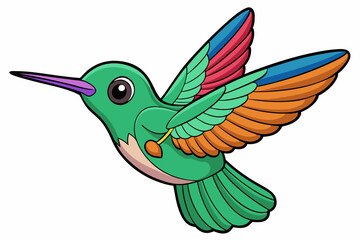 Cute Bird Vector Line Art – Cartoon Clipart Animal Logo Icon on White Background