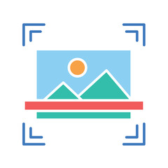 Image Recognition color flat icon for digital and print projects.